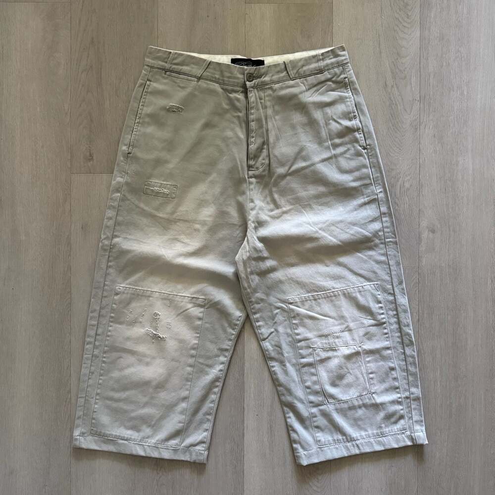 Basketcase Gallery “Hench” Repaired Work Shorts Distressed Patchwork Size 32